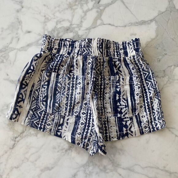 Linen shorts Aztec print navy white Paper bag Size XS - Picture 5 of 6